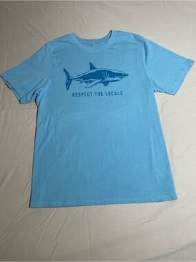 “Respect The Locals” Shark T-Shirt Kids Size XXL (18)